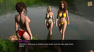 Hot brunette flirts in 3D game, nursing me back! 🔥