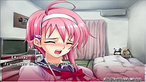 suggestive hentai episode using toys in public outdoor setting.