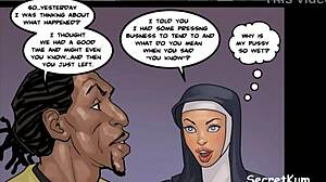 Big ass nun tries black cock in shocking first suck