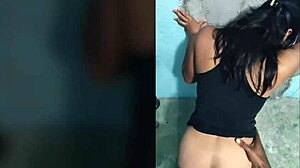 fucking that latina brunette against the wall