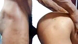 Dig that ebony teen's ass doggy style!