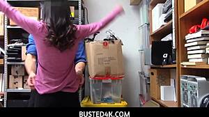 busted4k - petite brunette emily caught and forced to suck lp guy's dick in shock