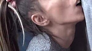 Candie Cross跪下快速颜射口交