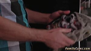 Skinny Blonde Teen Feels Nervous Teasing Stepbrothers In First Group Blowjob Session