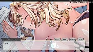 Secretary feels intense pleasure as fucked on desk in hentai game.