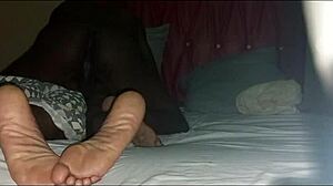 Amateur wakes up with big black cock in her pussy.