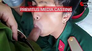 So, these police and soldier guys got tricked into wild gay action during casting.