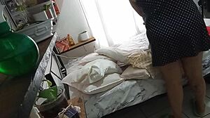 Curvy Mexican Milf Cleaning Room Secretly Watched