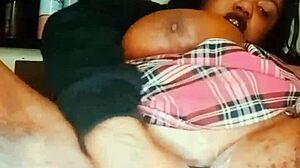 Chubby queen creaming with big tits