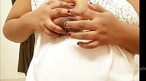 madhypradesh girl showing her big sexy tits and boobs in homemade video, alluring sexy amateur display