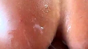 long-legged beauty in bodysuit fucked hard in ass swallows cum