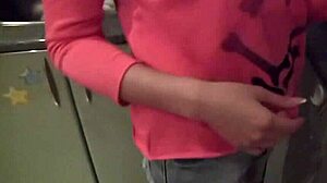 this sexy brunette girl starts in lingerie, gets nude, and rides the rod for a creampie.