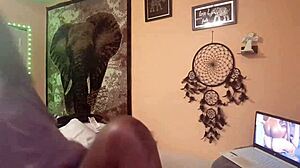 Naejae Rubs Twat While Watching Lesbian Porn With Natural Tits