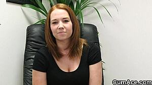 wacky model in blowbang gulps cum on her face