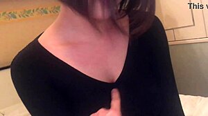 This big-breasted Japanese teen gets her huge tits fondled by amateurs.