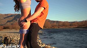 she dominated him with pegging in the woods for pure outdoor pleasure