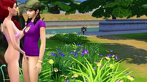 lesbians engage in outdoor sex at the park