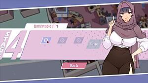 Tsundere milf giving titjob under desk in hentai game episode 5