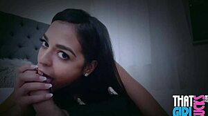 Petite Latina Teen Sucks Big Cock Sloppily In POV