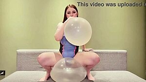 Perverted D.Va Blows and Rides Giant Balloons