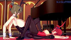 Festenia, Chitose, and Sagiri in intense lesbian hentai