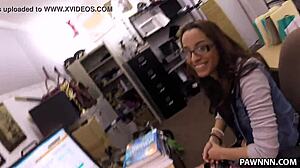 Student gets banged hard in my hidden cam pawn shop deal.