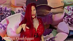 Mistress gives jerk off instructions in cosplay domination game