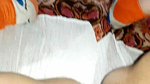 Jerking off to my girlfriend's close-up hairy handjob.