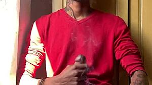 brazilian ebony smoking fetish with oberon masturbation scene.