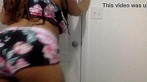 Big Tit Ebony Milf Dances In Bathroom