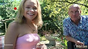 Young sexy girl craves old man dick deep in her tight pussy