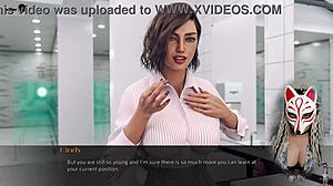 sexy secretary with huge tits in office upskirt fun