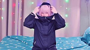 Hentai Cosplayers Tight Pink Pussy Cums Hard with New Vibrator - Nazuna Nanakusa