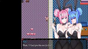 mika and maki dominate in this hentai game with intense face sitting on ass