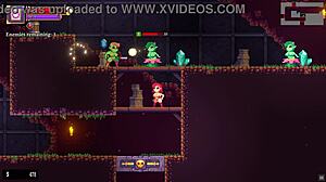 scarlet maiden explores gloryhole with futanari blowjob in caves.