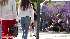 Jeny Smith's Bubble Butt Flashes Ass in Public on Hidden Spy Cam