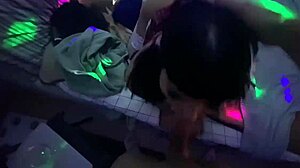 Dirty Asian teen takes deepthroat and creampie in hardcore lingerie scene