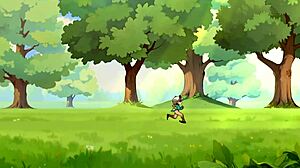 horny orc girl face-sits lucky boy in game?