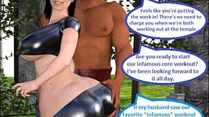 Hotwife cuckolds husband with personal trainer in 3D comic, getting creampie!