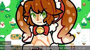 Christmas Hentai Game with Poppy Covered in Hot Cum