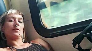 friend jerks me on train