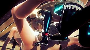 嘿，Mizu，吸那根屌然后无套骑乘，游戏超刺激！