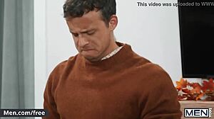 Nate Grimes and friends turn Friendsgiving into raw gay pounding fest. Wild group action unfolds with rough riding!