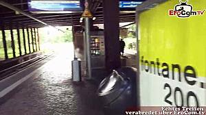 I met a german slut teen for outdoor pov sex on the street