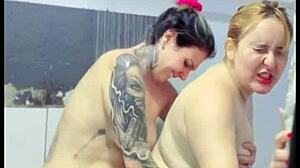 My friend called me to bathe her, and we ended up having fun as lesbians.