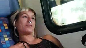 friend jerks me on train