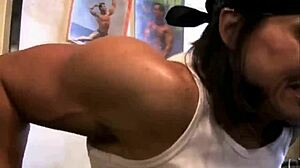 roxie dominates the gym with her muscular power