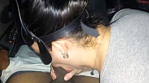 Wild car fun with public interracial action