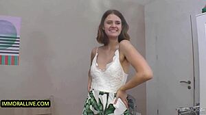 The horny teen's wild fantasy comes true during her casting interview.