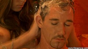 blonde babe eases tension on a massive cock